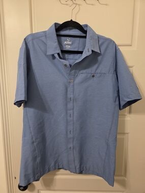 Kuhl Men's Short Sleeve Button-Front Shirt in Light Blue